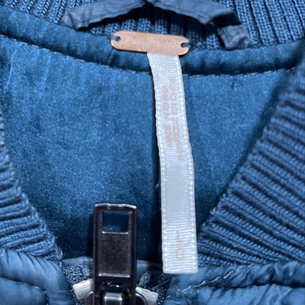 Free People Oversized Easy Quilted Bomber Flight Jacket Coat Zip Up Size Large - Picture 7 of 7